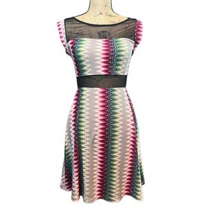 Patterned and Mesh Dress